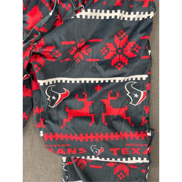 Houston Texans Pajama Set Mens M Navy Red NFL Football Fan Christmas‎ Lounge PJs - Picture 8 of 10